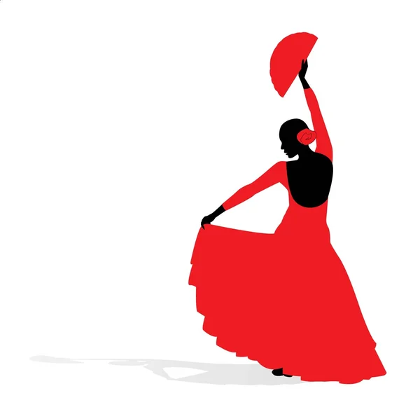 Flamenco danser silhouet — Stockvector