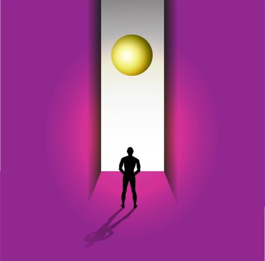 adam gerçeküstü bir ortamda