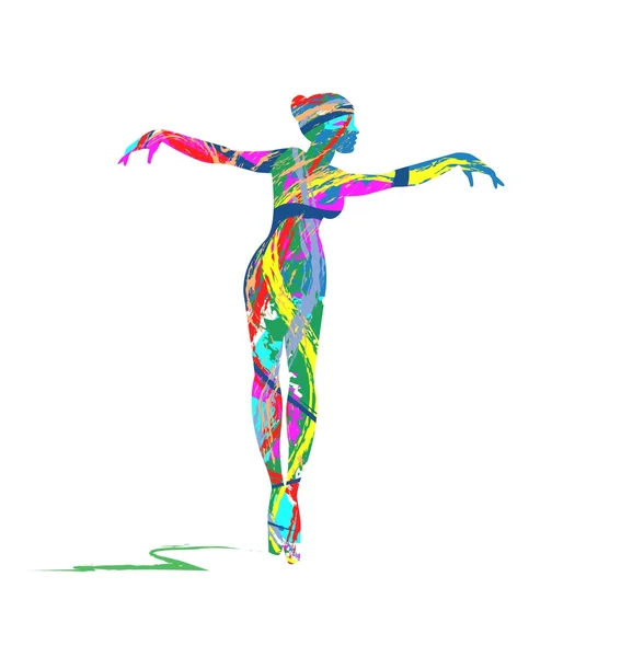 Illustration de silhouettes de danseurs — Image vectorielle