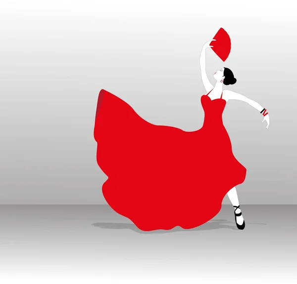 Silhouette de danseuse de flamenco — Image vectorielle