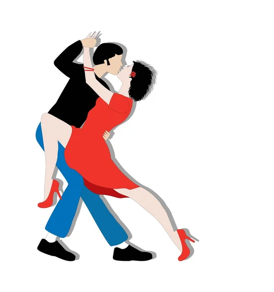 Casal dançando o tango — Vetor de Stock