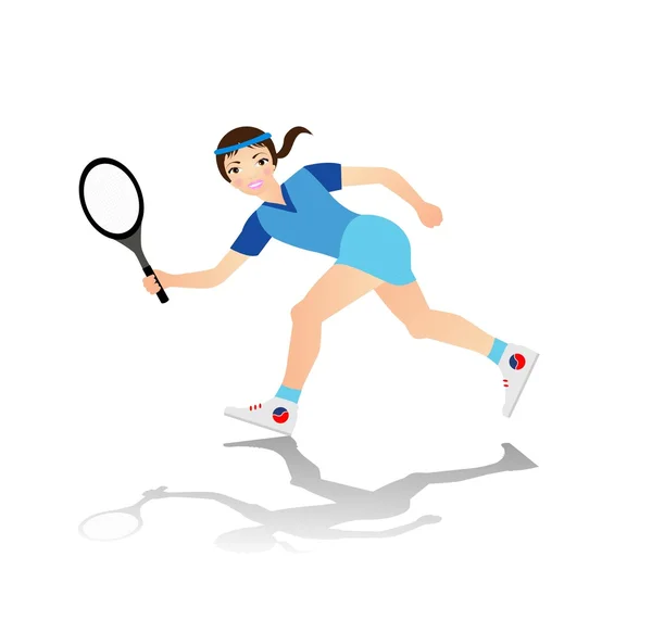 Silhouette of tennis player — Stock Vector
