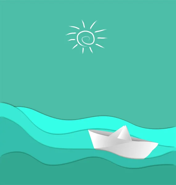 Vector illustration with sea — Stock Vector