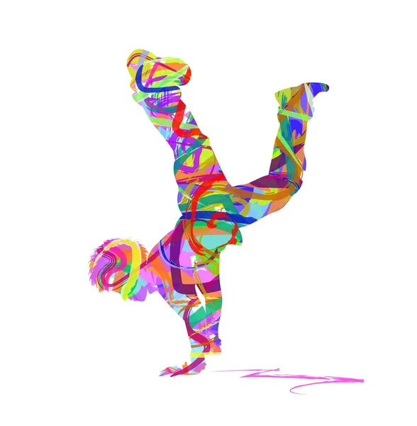 Illustrazione di giovani danze — Vettoriale Stock