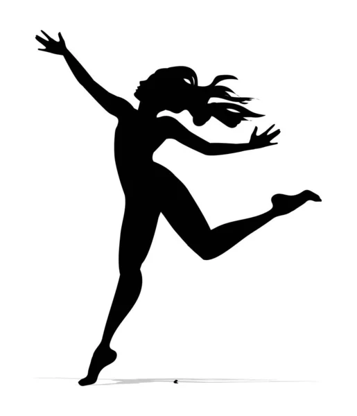 Vector Danser Silhouet Witte Achtergrond — Stockvector