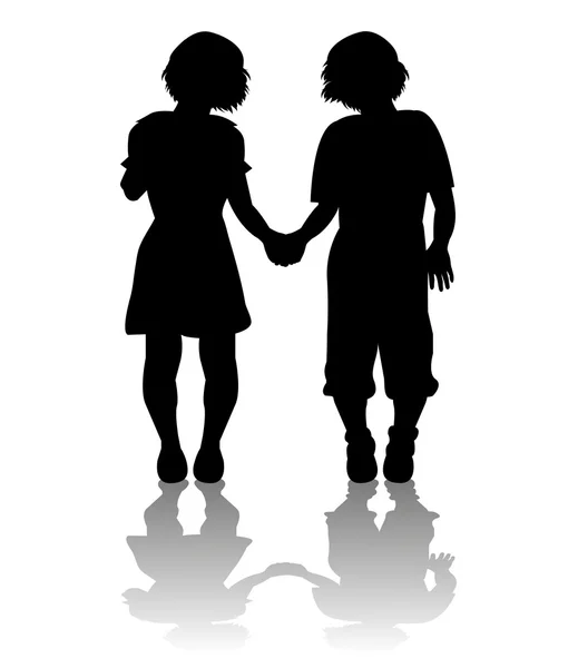 Illustration of kids in love — Stock Vector