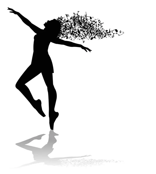 Silhouette di ballerina — Vettoriale Stock