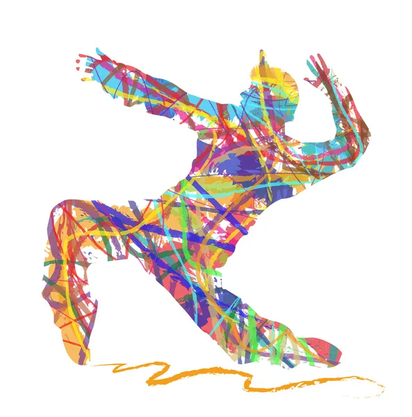 Abstracte silhouet van danser — Stockvector