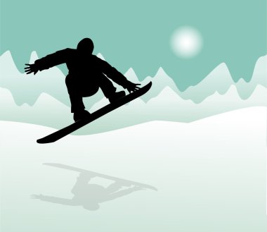 Snowboarder silhouette clipart
