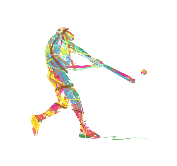 Jugador de béisbol abstracto — Vector de stock