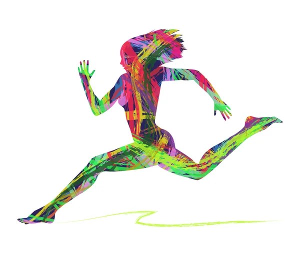 Mujer corriendo — Archivo Imágenes Vectoriales
