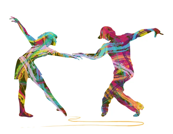 Silhouette de danseurs — Image vectorielle