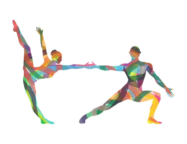 Абстрактный силуэт танцора — стоковый вектор
