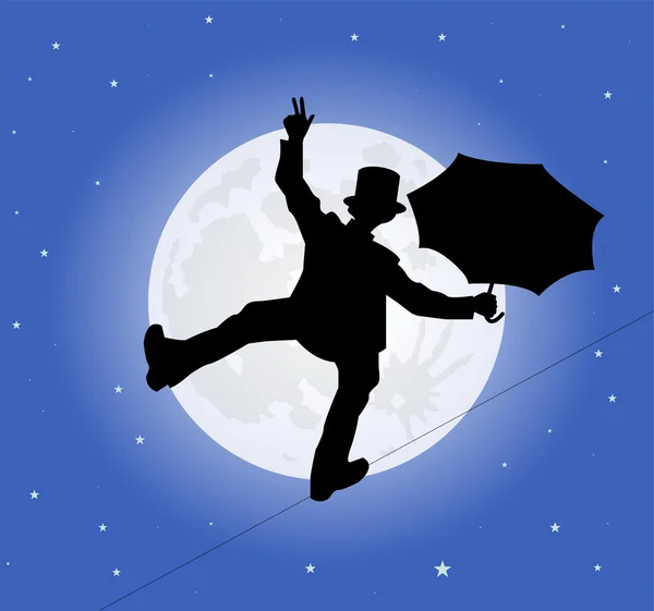 Bir ip cambazı silüeti