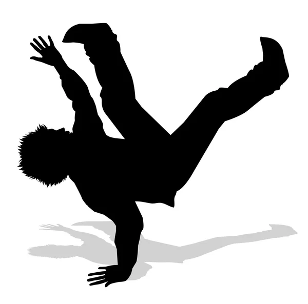 Danser van hip hop silhouet — Stockvector