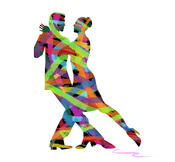 Abstracte silhouetten van danser — Stockvector