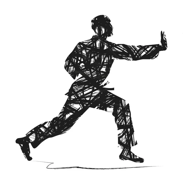 Абстрактный силуэт дзюдо — стоковый вектор