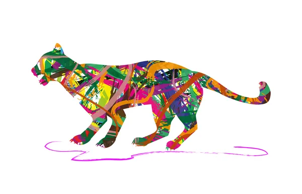 Abstracte Panther silhouet — Stockvector