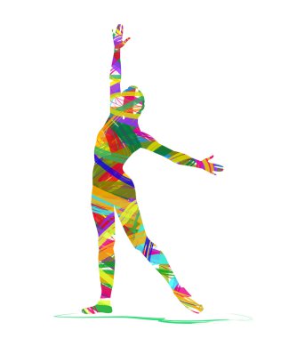 Bir dansçının silueti.