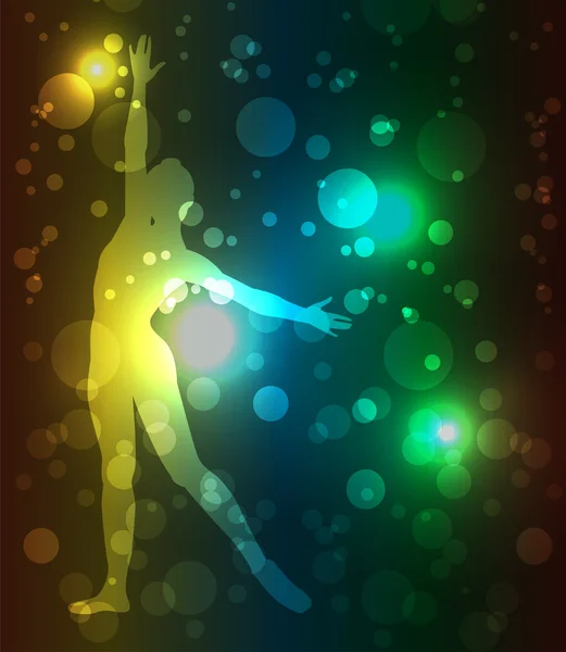 Silhouet van een danser — Stockvector