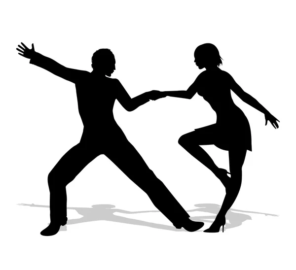 Силуэт танцовщика — стоковый вектор