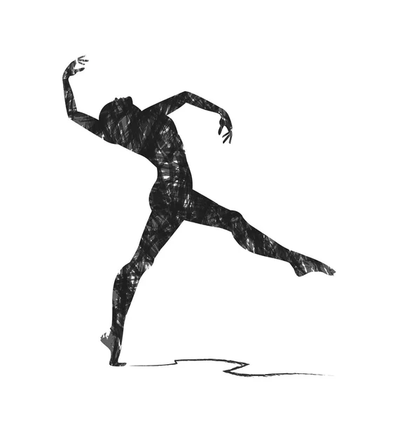 Силуэт танцовщика — стоковый вектор
