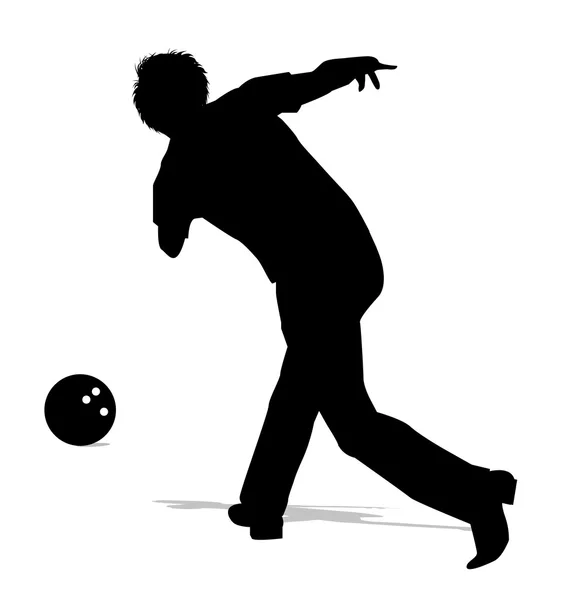 Silhouet van bowler — Stockvector