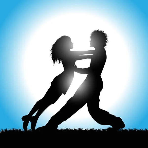 Silhouette of dancers — Stock Vector