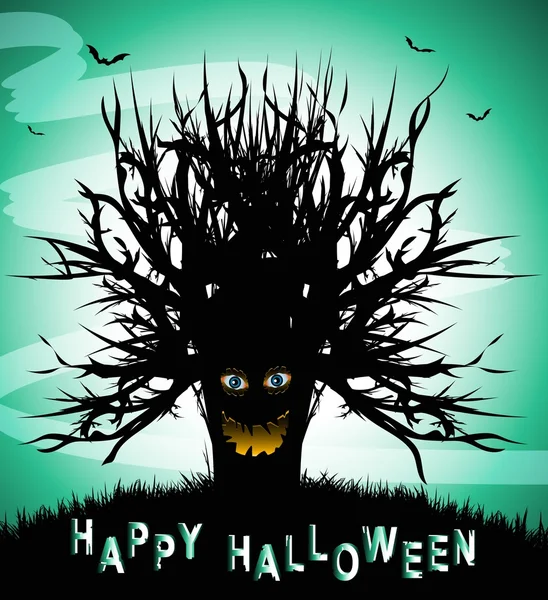 Vector árbol de halloween — Vector de stock