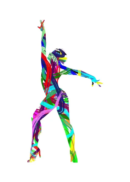 Vector danser silhouet — Stockvector