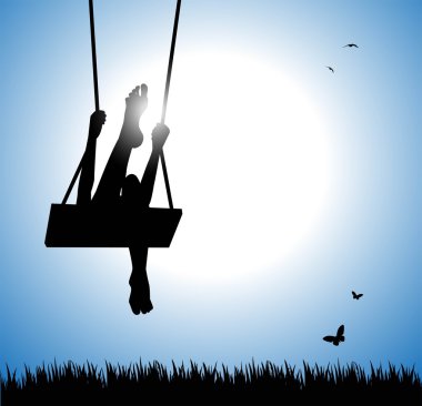 Salıncaktaki genç kadın