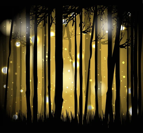 Ilustración de bosque mágico — Vector de stock