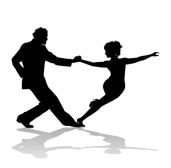 Silueta de bailarines — Archivo Imágenes Vectoriales