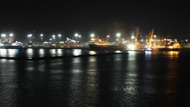 A night works Seaport — Stock videók