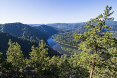 Nehrin kıvrımlarının üstünden ormana doğru.