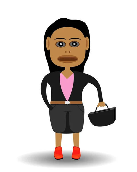 African American Woman Briefcase — Stock Vector