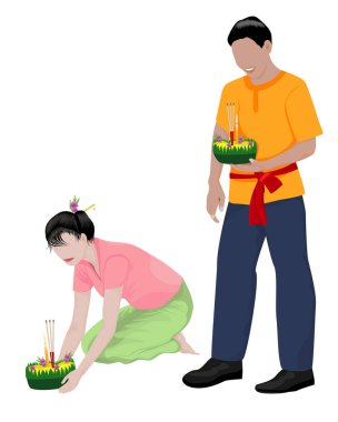 Çiçek sepeti olan iki genç.