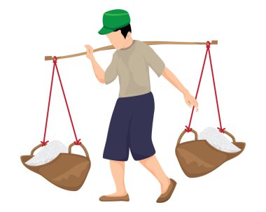 Asyalı çiftçinin resmi