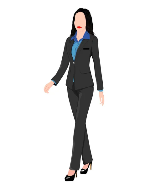 Isolated Business Woman White Background Vector Design — Stock Vector