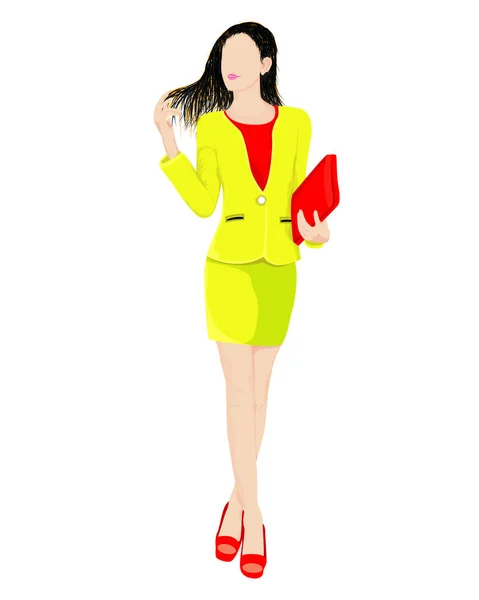 Isolated Business Woman White Background Vector Design — Stock Vector