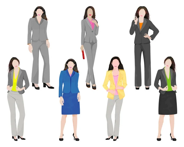 Isolated Business Woman White Background Vector Design — Stock Vector