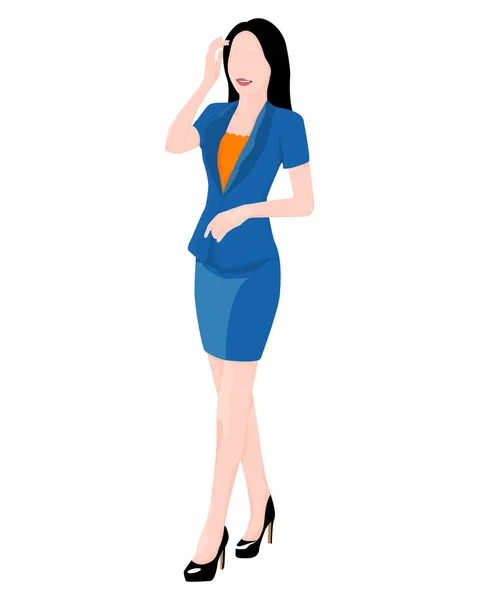 Isolated Business Woman White Background Vector Design — Stock Vector