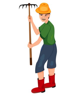 Kürekli bir bahçıvanın vektör çizimi