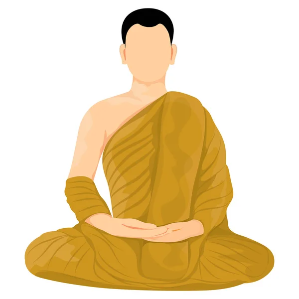 Buddha Statue Lotus Pose — Vector de stock