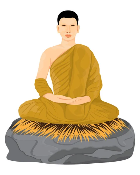 Buddha Statue Lotus Pose — Archivo Imágenes Vectoriales