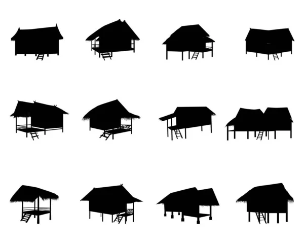Vector Illustration Farm Building Symbol Collection House Roof Stock Sign — Vector de stock