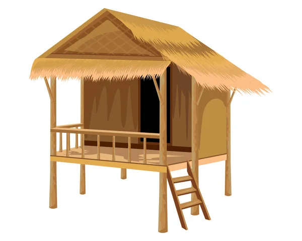 Dřevěný Dům Střechou Chaty — Stockový vektor
