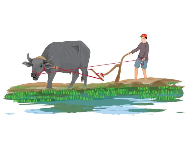 Illustration Man Fishing Rod — Archivo Imágenes Vectoriales