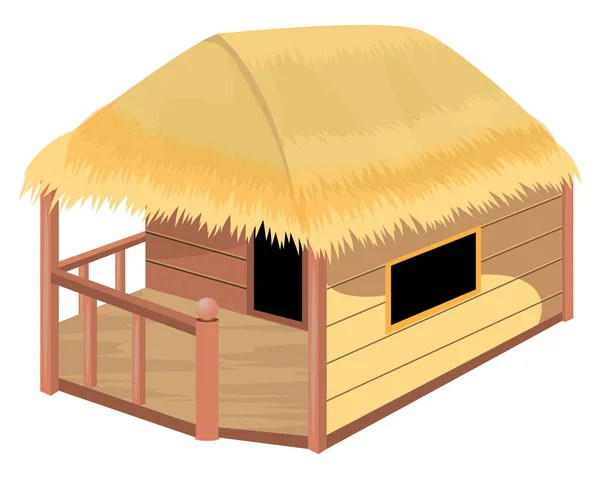 Holzhaus Mit Dach Und Scheune — Stockvektor