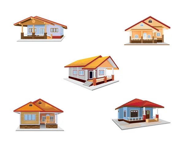 Huis Pictogram Cartoon Stijl Geïsoleerd Witte Achtergrond Home Symbool Vector — Stockvector